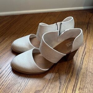 Toms Beige Block Heel Shoes